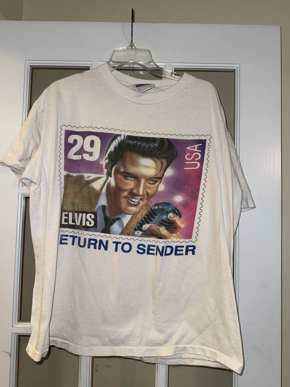 VTG Elvis Presley Return To Sender Single Stitch Tshirt Stamp One Size USA MADE